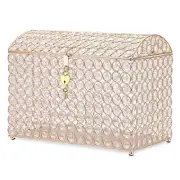 ELLDOO Crystal Wedding Card Box with Heart Lock Money Card Box Treasure Chest...