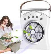 Desk Fan with Mist | Rechargeable Desk Misting Fan,180-Degree Rotating Three-Speed Cooling Machine for Hot Weather Dorm Bedroom Study Room Beach