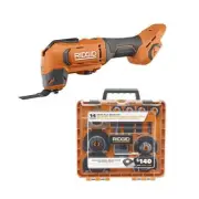 RIDGID Oscillating Multi-Tool 18V Cordless W/14-Pcs Multi-Tool Blade Accessory