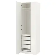 PAX / FORSAND wardrobe combination, white/white, 75x60x236 cm
