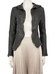 Grey Open Front Cardigan