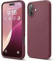 elago Premium Liquid Silicone Case Compatible with iPhone 16 Plus Case, Full Body Protective Cover, Shockproof, Slim Phone Case, Anti-Scratch Soft Microfiber Lining, 6.7 inch (Burgundy)