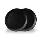 10.5-Inch Handmade Ceramic Stoneware Dinner Plates in Matte Black (Set of 2) ...