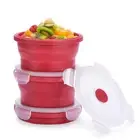Collapsible Food Storage Containers with Lids - 13.5oz/0.4L Silicone Collapsi...