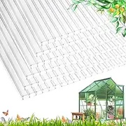 XISOCO 12 PCS 4' x 2' x 0.32'' Polycarbonate Greenhouse Panels Twin-Wall Polycarbonate Panels Reinforced Shatterproof Panel Greenhouse Polycarbonate Roof Panels for Outdoor Greenhouse Plant Stand Roof