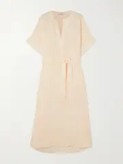[Eres] Eres - Bibi Belted Linen Kaftan - Beige - small small Neutrals