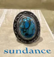NWT Sundance Catalog Silver “New Terrain Turquoise Ring” Size 10 $128