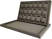 [CFZSALK] Watch Box Watch Holder 18 Grid Watch Box With Removable Pillow, Gray 90 Degree Opening Storage Box Watch Display Tray Watch Case (Size : A Horizontal section 18 grid) KeYJ