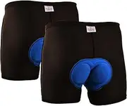 [Eulay] Mens Bike Cycling Shorts 3D Padded Underwear Bicycle MTB Liner Biking Shorts Mountain Shorts(2 Sets)