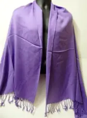 Purple Violet Solid Scarf Shawl Wrap Tassel Pashmina Long Warm Winter NEW