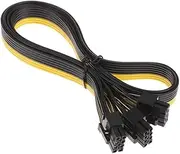 PCIe 8 Pin Male to 2X 8 Pin (6+2) Male PCI Express Power Adapter Cable for EVGA Power Supply 25"+9" Compatible with 6-pin & 8-pin ASUS, ASRock, Gigabyte, Radeon, Sapphire, NVIDIA Tesla GPU etc