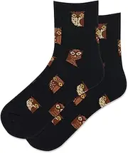 [Hot Sox] Womens Owl Quarter Socks