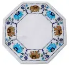 Marble Coffee Table Top Border Pattern Inlay Work Indoor Table from Handicrafts
