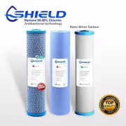 Triple 20" x 4.5" Big Blue Whole House Water Filter Replacement Pack Nano Silver