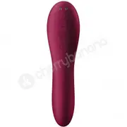 Satisfyer Dual Crush 2 in 1 Red Curved Shaft Vibrator With Air Pulse Clitoral Stimulation