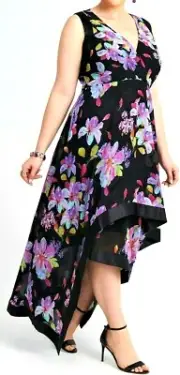 TS TAKING SHAPE plus size L / 22 Jungle Floral Hi/Low Dress floaty NWT rrp$250!