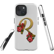 For iPhone 15 Plus Case, Shielding Cover, Letter R