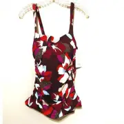 Athleta Women’s Square Neck Bra Cup Tankini 38 D DD Hero Brown Decadent Brown