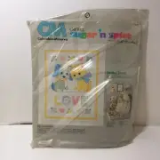 Baby Love Crib Cover Crewel Embroidery Kit Columbia Minerva Quilt 36" x 45"