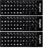 ONLYKXY 3pack Keyboard Letter Stickers Universal English Keyboard Stickers Letters and Numbers Replacement Stickers Black Background with White Lettering for Computer Laptop Notebook Desktop (Black)