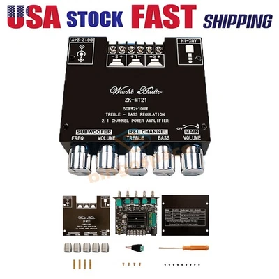 ZK-MT21 2.1Channel 50W+50W+100W Bluetooth Audio Power Amplifier Board Subwoofer