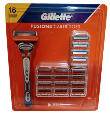 New Sealed Gillette Fusion5 Regular Razor Blade Cartridges - 16 Pack!