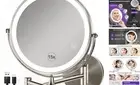 Magnifying Mirror with Lights 1x/15x: 8.5" Double Sided Wall Mounted Lighted