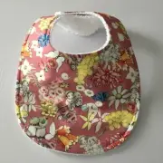 Handmade Baby Bib ~ May Gibbs Gumnut Babies Print ~ Coral