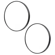 TOOLKISS 2 Set Wall Mirror Round Aluminum Frame Bathroom 80cm BLACK – Modern Minimalist Mirror for Bathroom, Bedroom, Living Room & Entryway – Ready to Mount with Wall Anchors & Screws