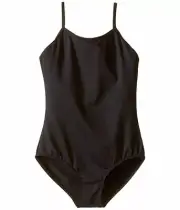 Bloch L57624 Girls Black Microlux Camisole Jumps Leotard Size 6X/7