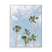 Artey | Palms - Framed Canvas - White Frame - 112 x 150cm