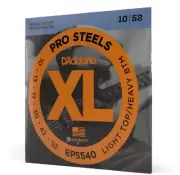 D'Addario EPS540 ProSteels Light Top/Heavy Bottom Electric Guitar Strings 10-52