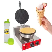 Waffle Cone Maker | Commercial Waffle Roll Maker | Nonstick Covering | Single