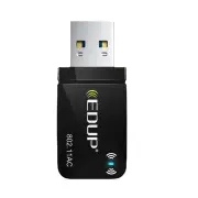 EDUP 1300Mbps USB3.0 Wifi Adapter Network Card 5.8Ghz 2.4Ghz Dual Band Wireless Win11 AC USB Adapter for PC Desktop Lapt