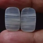 11.70 Cts 100% Natural Pair White MONTANA Agate Cabochon Loose Gemstone TlD-2306