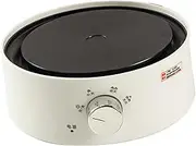 Electric Hot Plate, Safe Mini Electric Stove PP Efficient 360 Degree Vertical Heating Uniform Far Infrared Round Body for Tea (White)