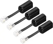 uxcell 4 Pack Telephone Cord Detangler, 360 Degree Rotating Tangle Free Phone Handset Cable Landline Swivel Cord, 70mm, Black