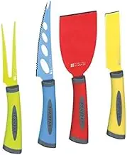 Scanpan Spectrum 4 Piece Cheese Knife Set, Multicolour