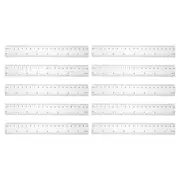 20pcs Clear Plastic Ruler 20cm / 0.79" Straight End Ruler with Black Scale Mark