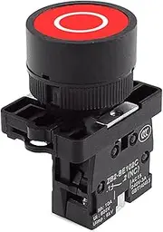 KLVN 22mm Self Reset Button Switch Start Stop Button with The Arrow Symbol XB2 Flat Touch 1NC/1NO Switch Button Series (Color : Red-O)