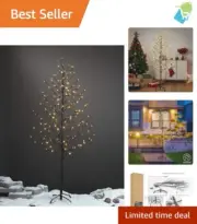 200L Twinkling Lighted 5FT Star Tree - Brown Branch Decoration for All Occasions