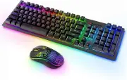 Wireless PC Gaming Keyboard and Mouse RGB Backlit Rechargeable
