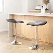 2 x Fabric Bar Stools Grey