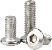 5/10PCS Stainless Steel Large Flat M5 M6 Head Hexagon Ssocket Head Cap Screw Beveled Flat Round Head Furniture Bolt(M5x30 (10PCS))