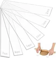 BENECREAT 12Pcs 6 Size Acrylic Polymer Clay Depth Guide Set, Adjustable Clay Rolling Pin Guide with Protective Film for Polymer Earrings, Roller Depth Guides, 2,3,4,5,6,7mm