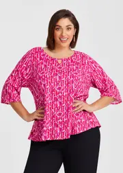 [TS] Taking Shape Natural Amber Top Size 20 in Print - Plus Size Women's Clothing Print