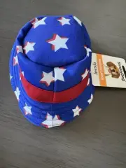 SIMPLY DOG BLUE-RED "STARS" 4TH OF JULY PATRIOTIC Cap Hat Puppy/Dog/Cat M/L NWT