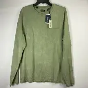 Buffalo David Bitton Mens Large Army Green Long Sleeve Kahlel Shirt NWT Casual