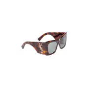 [Saint Laurent] Saint Laurent-Havana Green Acetate Sunglasses-Donna OS OS