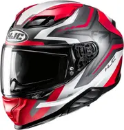 HJC F71 Fes Helmet, grey-white-red, Size XL for Men Grey White Red